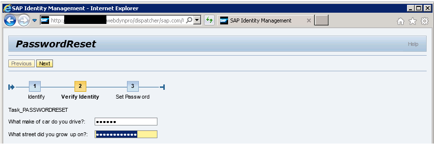 Password reset im SAP Identity Management 